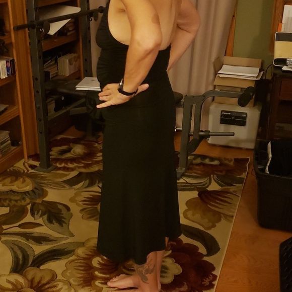Max Studio Long Black Dress Sz Small - Picture 6 of 6